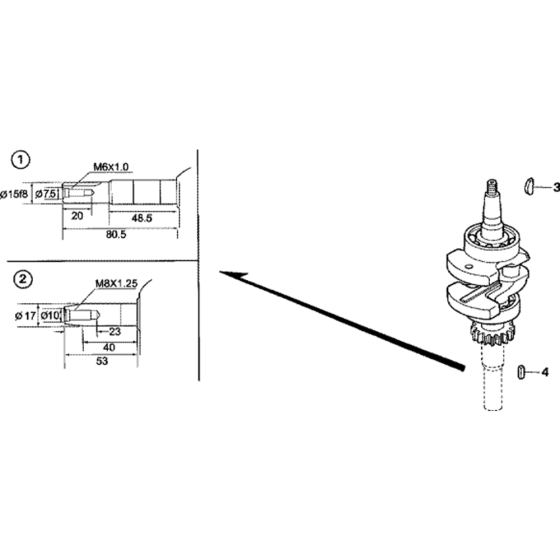 Crankshaft Assembly for Honda GXV50U (GJAAK) Engine