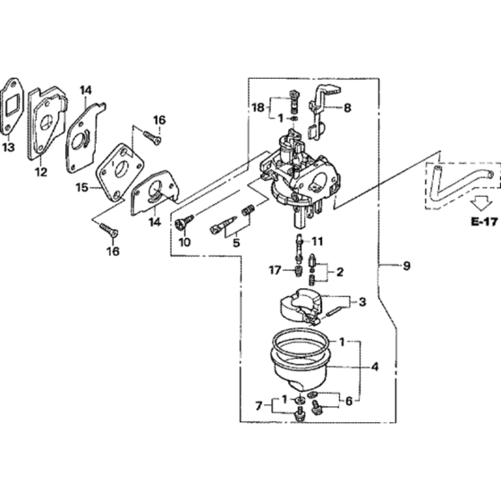 Carburettor Assembly for Honda GXV50U (GJAAK) Engine