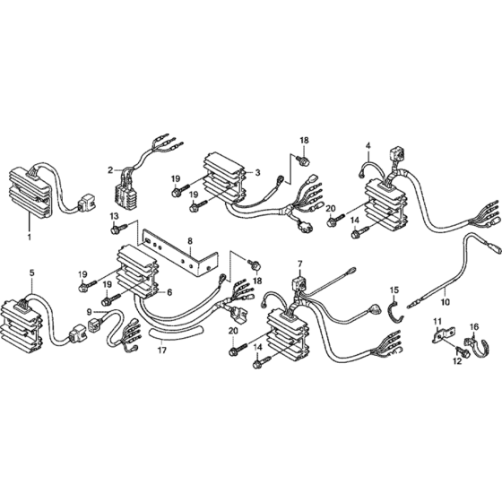 Regular Rectifier/ Sub Wire Harness Assembly for Honda GXV530U (GJAEK) Engine