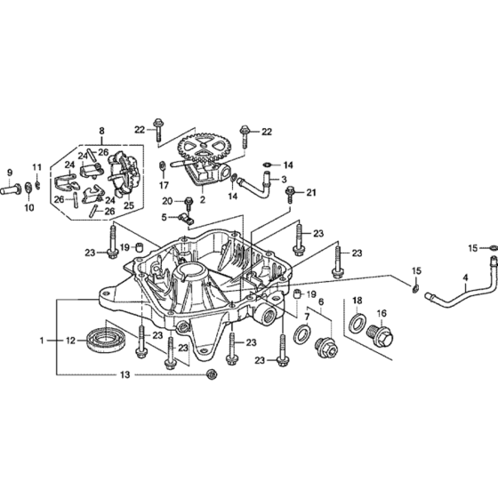 Oil Pan Assembly for Honda GXV530U (GJAEK) Engine