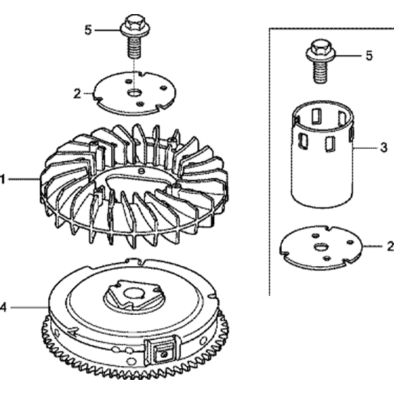 Flywheel Assembly for Honda GXV530U (GJAEK) Engine