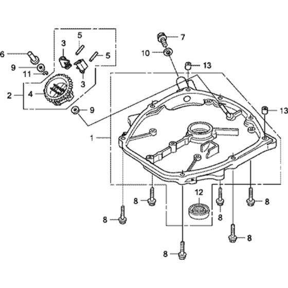 Crankcase Side Cover Assembly for Honda GXV57U (GJAJK) Engine