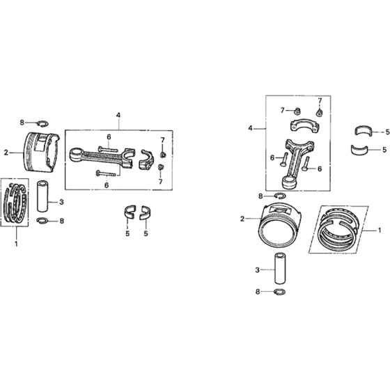 Piston Assembly for Honda GXV610 (GJAC) Engines.