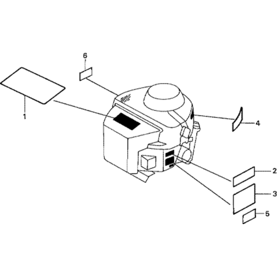 Labels for Honda GXV620 (GJAD) Engines.