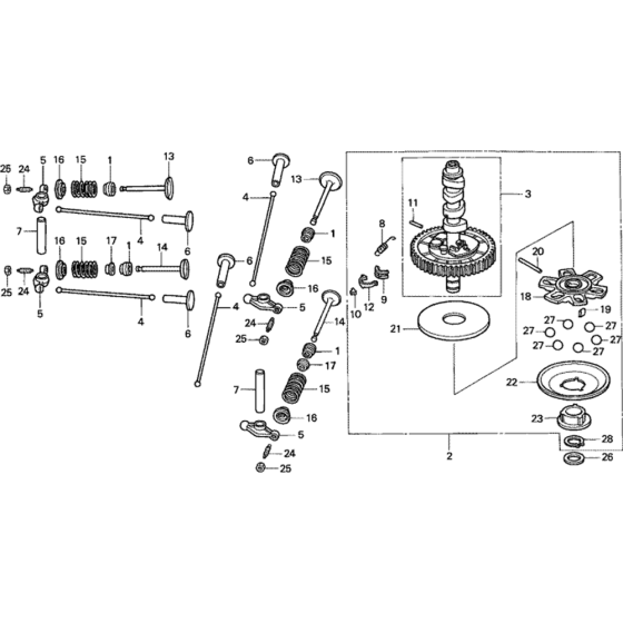 Camshaft Assembly for Honda GXV620 (GJAD) Engines.