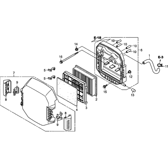 Air Filter Assembly for Honda GXV630R (GJANK) Engines.