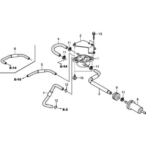 Fuel Pump Assembly for Honda GXV630R (GJANK) Engines.