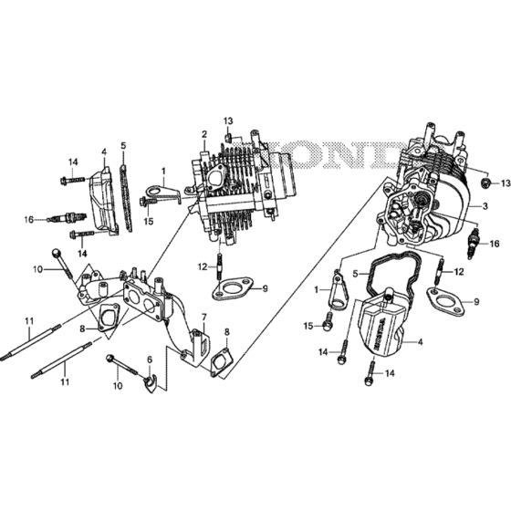 Cylinder Head Assembly for Honda GXV630RH (GJACH) Engines.