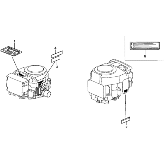 Label for Honda GXV670 (GJAH) Engines.