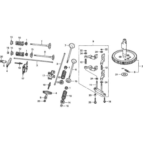 Camshaft Assembly for Honda GXV670 (GJAH) Engines.