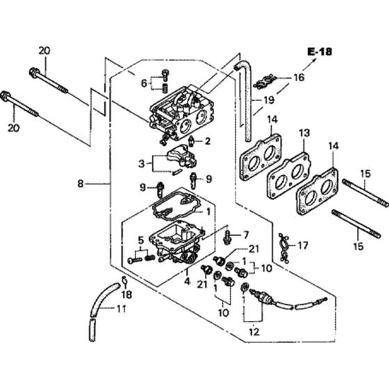 Carburetor Assembly-1 for Honda GXV670 (GJAH) Engines.