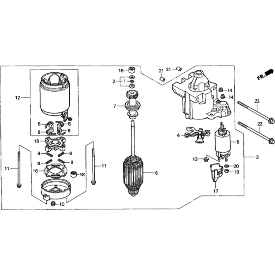 Starter Motor Assembly for Honda GXV670 (GJAH) Engines.