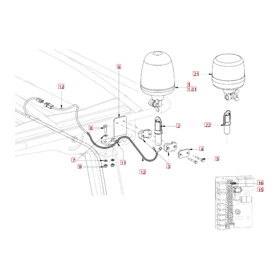 Rotary Beacon for Hamm Rollers