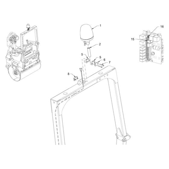 Rotary Beacon for Hamm Rollers