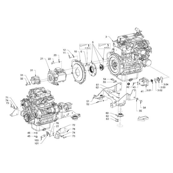 Pump Drive & Engine Assembly