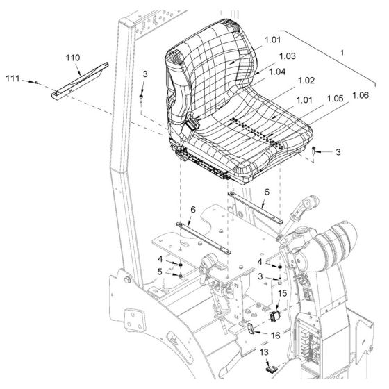 Operators Seat for Hamm HD8 - 10C