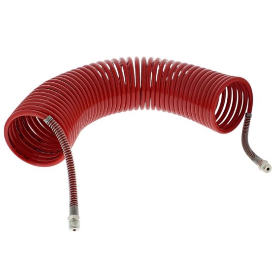 PCL Nylon Coiled Hose Assy 7.62m (25Ft) Of 6mm I/D Hose, Male Thread R 1/4" Swivel Ends - HA5201
