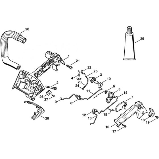 Handle housing MS 200 T Assembly for Stihl MS200T Chainsaws