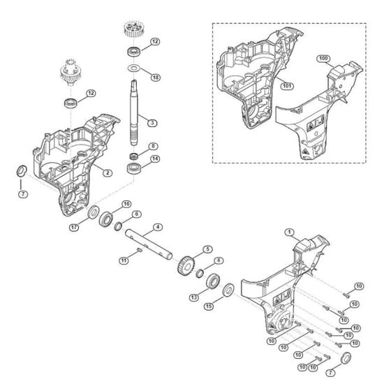 Gear Box Assembly  for Stihl/ Viking HB 445.0 HB Tillers