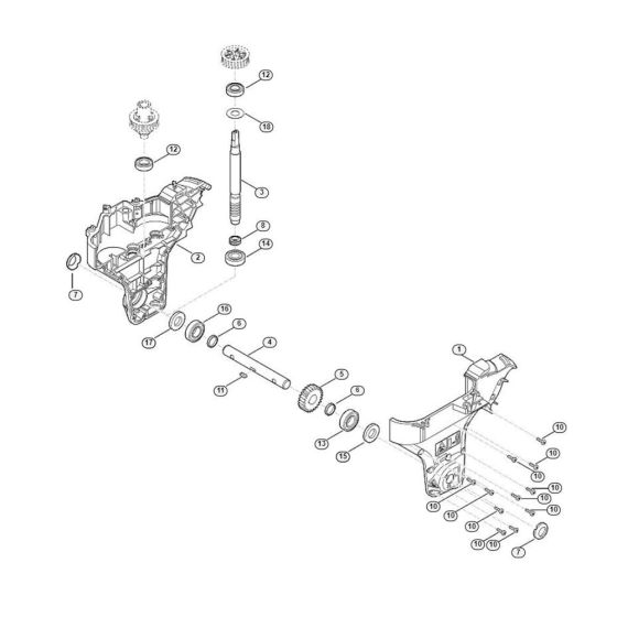 Gear Box Assembly  for Stihl/ Viking HB 445.1 HB Tillers