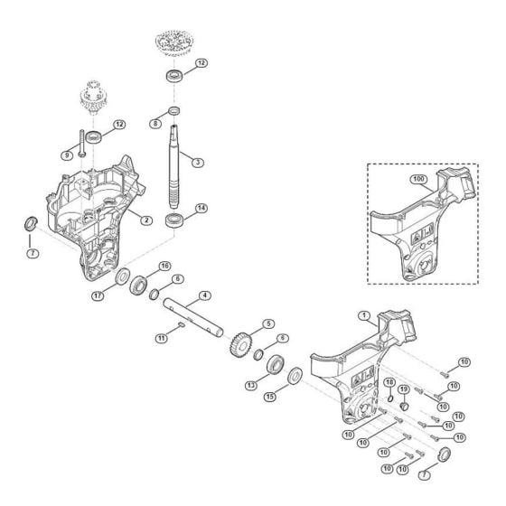 Gear Box Assembly  for Stihl/ Viking HB 445.2 R HB Tillers