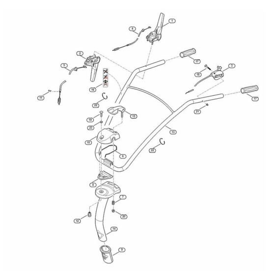 Handle Assembly for Stihl/ Viking HB 585.1 HB Tillers