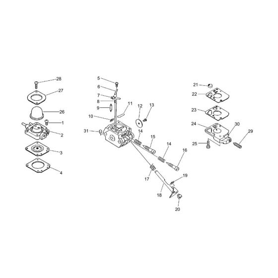 Carburettor (S/N 035001 to 154914) for ECHO HC-1500 Hedgetrimmer