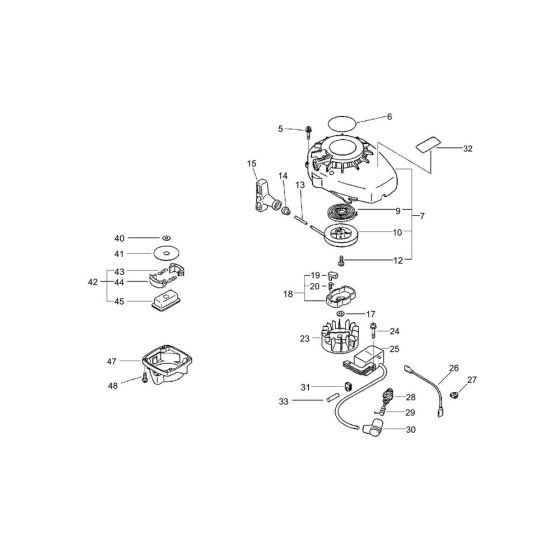 Starter, Magento, Clutch (S/N 36019101 and after) for ECHO HC-1500 Hedgetrimmer