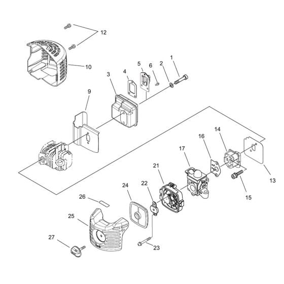 Air Cleaner, Carburettor, Muffler for ECHO HC-155ES Hedgetrimmer