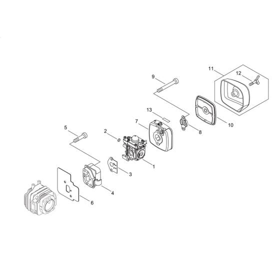 Air Cleaner, Carburettor for ECHO HC-156 Hedgetrimmer