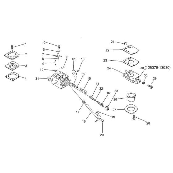 Carburettor (S/N 02800 to 047406) for ECHO HC-1600 Hedgetrimmer