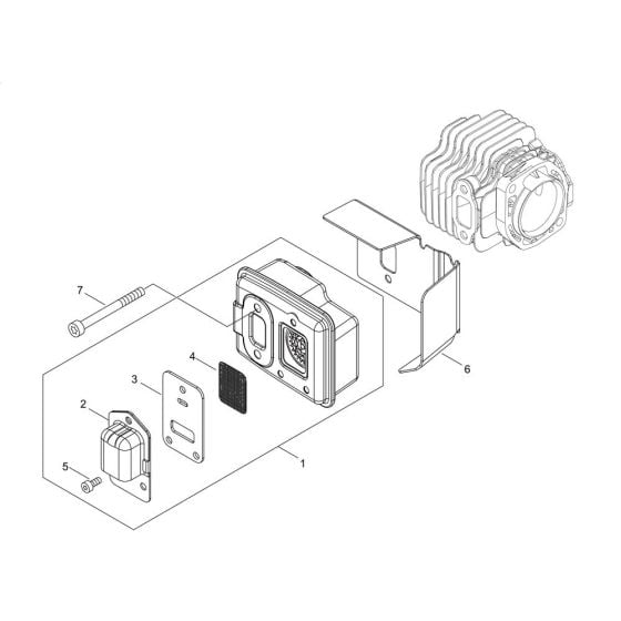 Muffler for ECHO HC-2320 Hedgetrimmer