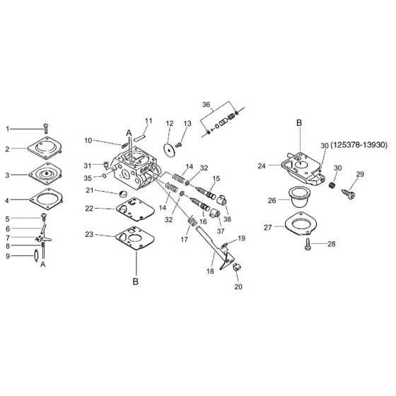 Carburettor (S/N 001305 and after) for ECHO HC-2410 Hedgetrimmer