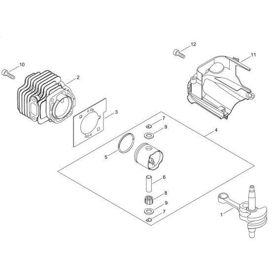 Cylinder, Piston, Crankshaft for ECHO HC-2810ESR Hedgetrimmer