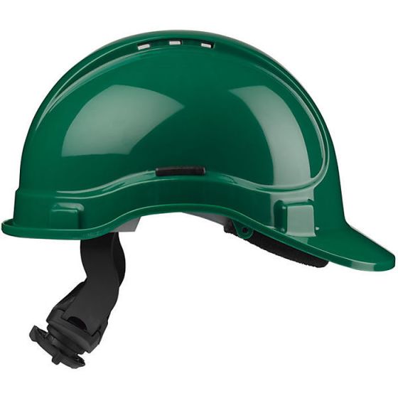Elite Vented Helmet HC335 Head Gear Size Adjustable Push Turn Ratchet Green