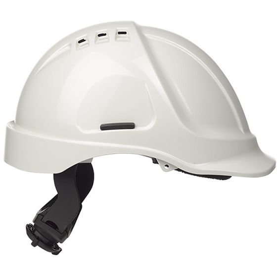 Vented Safety Helmet HC635 Terylene Headgear c/w Ratchet Adjustment White