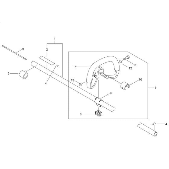 Main Pipe, Handle for ECHO HCAS-235ES-LW Hedgetrimmer