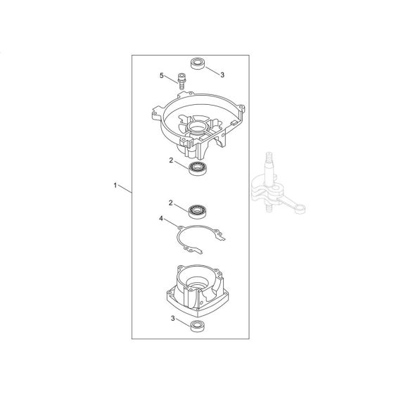 Crankcase for ECHO HCR-1501 Hedgetrimmer