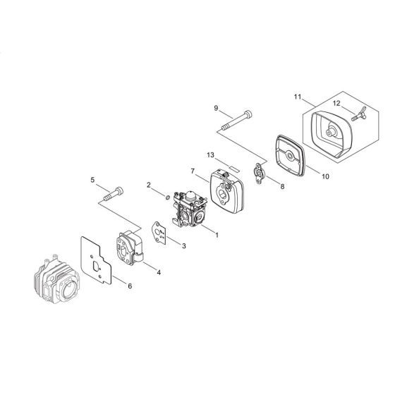 Air Cleaner, Carburettor for ECHO HCR-1501 Hedgetrimmer