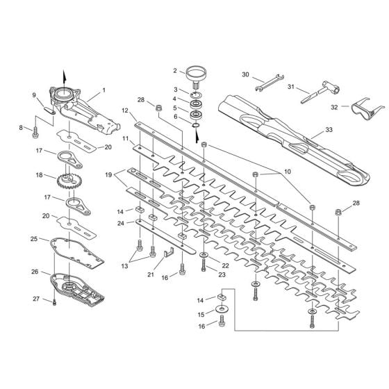 Gear Case, Cutter for ECHO HCR-161ES Hedgetrimmer