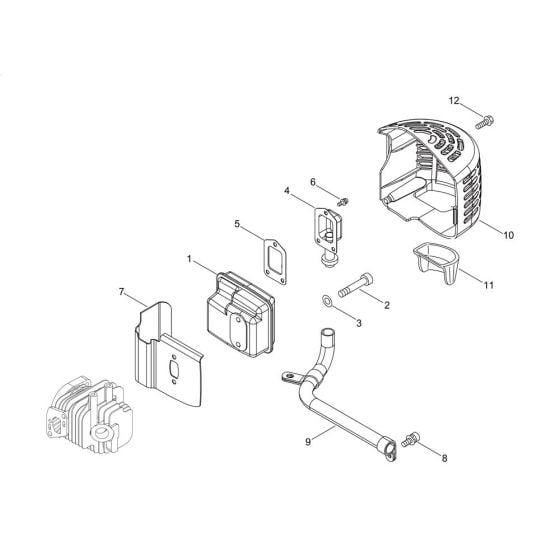 Muffler for ECHO HCR-171ES Hedgetrimmer