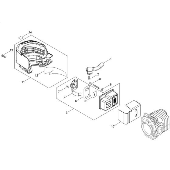 Muffler for ECHO HCS-3210ES Hedgetrimmer