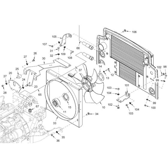Cooling Assembly for Hamm Roller