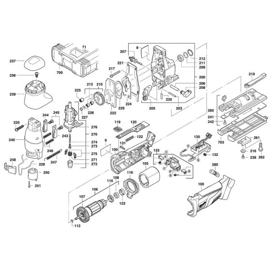 Milwaukee HD18JSB Jigsaw Assembly