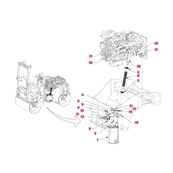 Exhaust System for Hamm Rollers