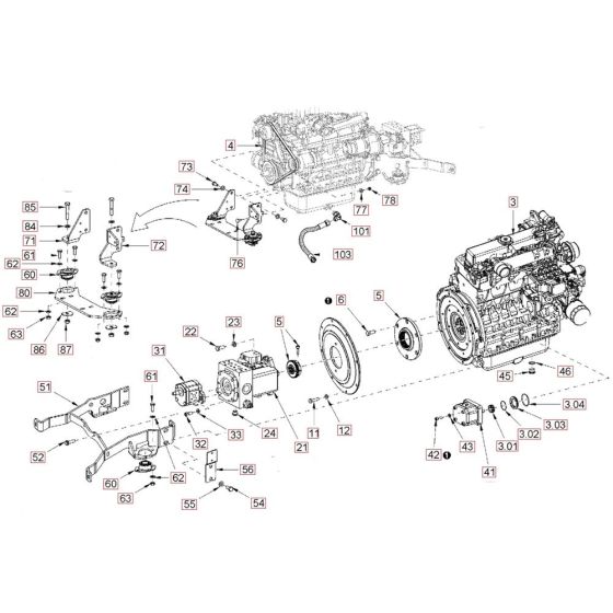 Pump Drive & Engine Assembly