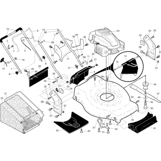 Engine Assembly for Husqvarna HD600L Consumer Lawn Mower