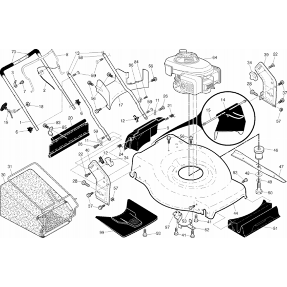 Frame and Engine Assembly for Husqvarna HD700L Consumer Lawn Mower