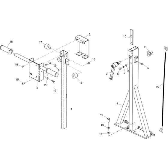 Handle Assembly for Altrad Belle Duo350X Floor Saw