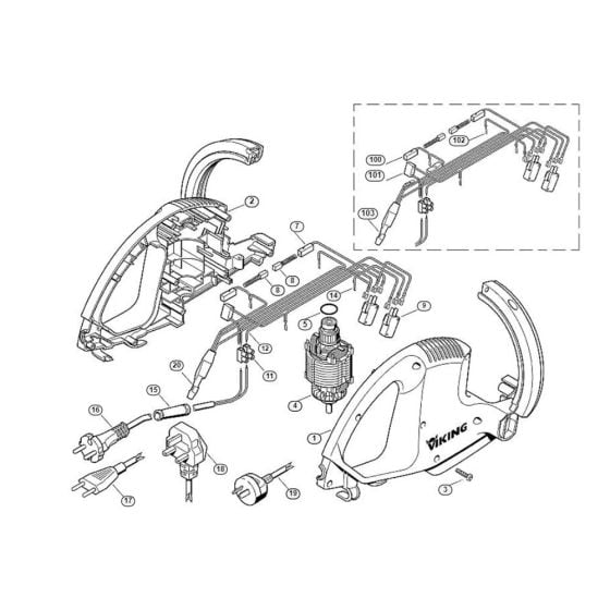 Housing, Electric Motor Assembly  for Stihl/ Viking HE 450 Electric Hedge Trimmers